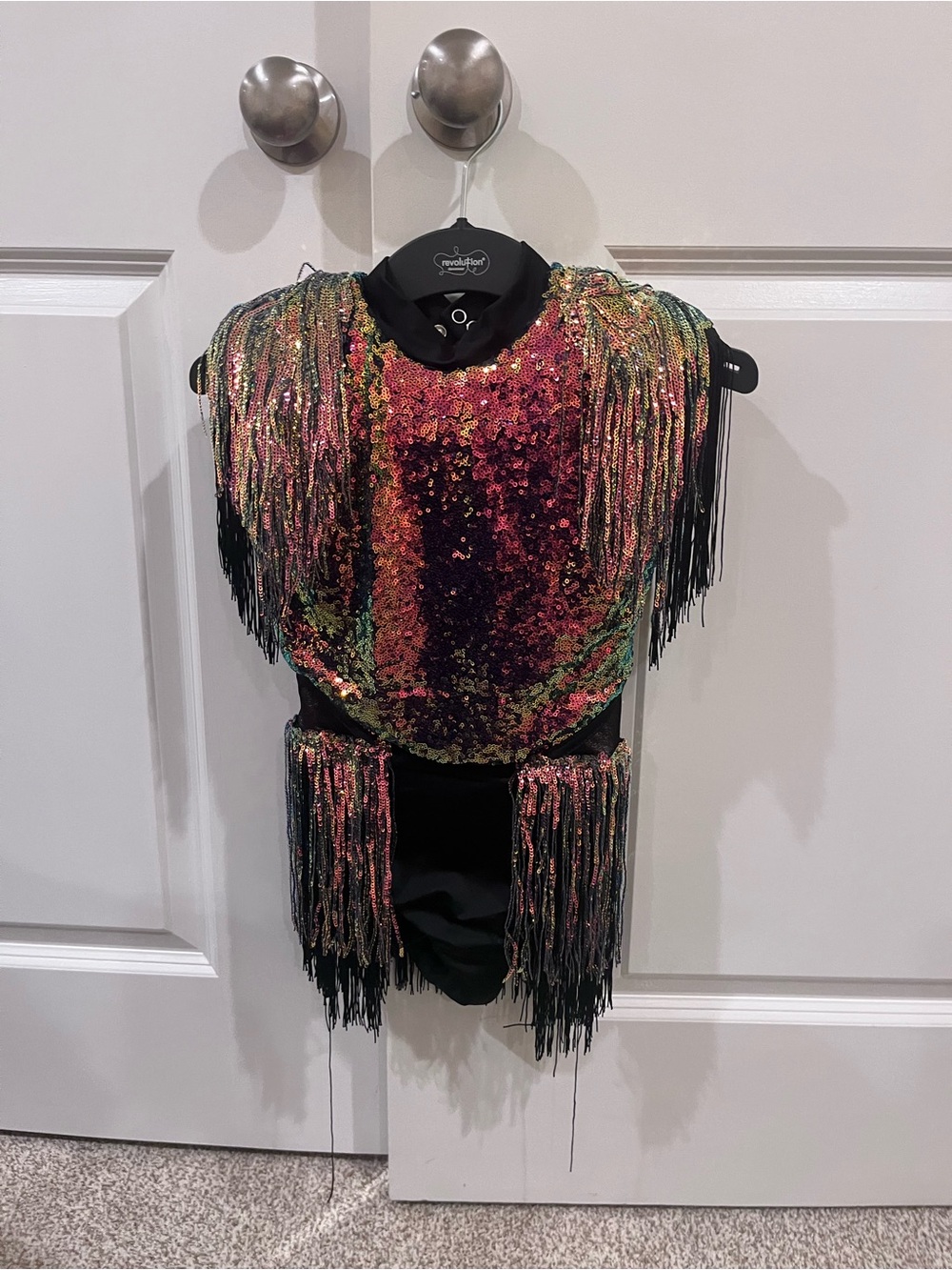 Revolution Kids Dance Costume Multicolor Sequin Fringe